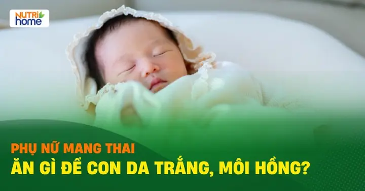 Bà Bầu An Gì De Con Da Trắng Môi Đỏ