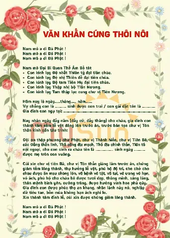 Bài Cúng Thôi Nôi Đầy Năm