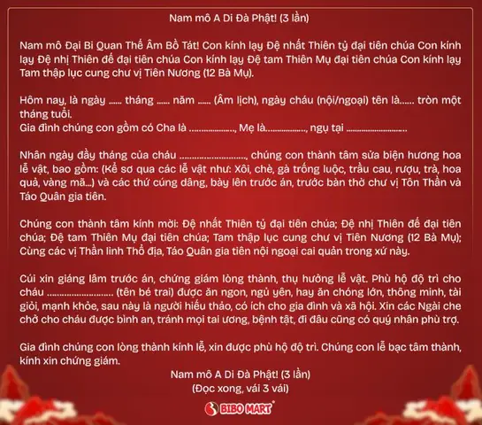 Bài Khấn Cúng Mụ Cho Bé Trai
