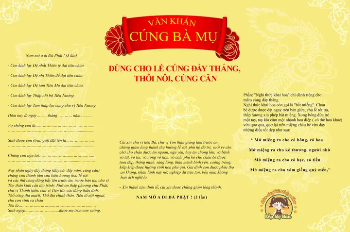 Bài Khấn Thôi Nôi Cho Bé Trai