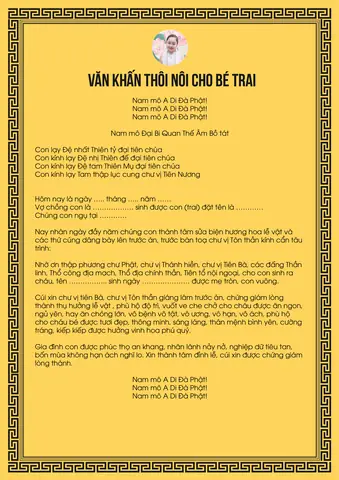 Bài Khấn Thôi Nôi Cho Bé Trai