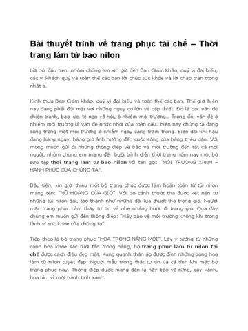 Bài Thuyết Trình Về Sách Vải