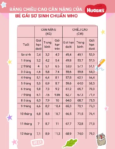 Bảng Chiều Cao Cân Nặng Chuẩn Trẻ Em