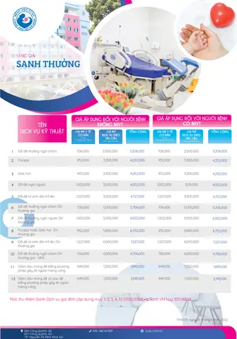 Bảng Giá Sanh Bệnh Viện Từ Dũ