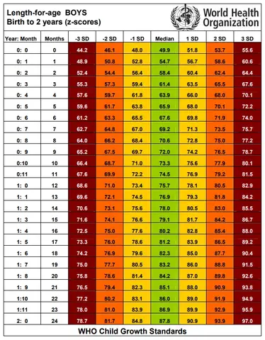 Bảng Thông Số Chiều Cao Cân Nặng Của Trẻ
