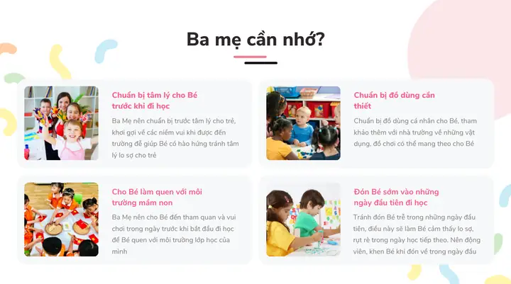 Bé Bắt Đầu Đi Học Mầm Non