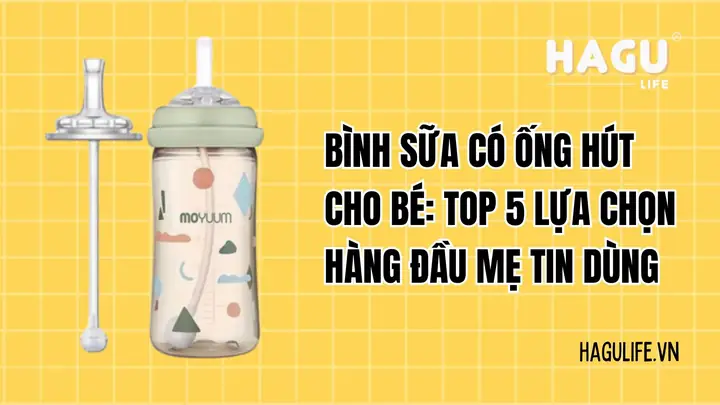 Bình Sữa Có Ống Hút Dài