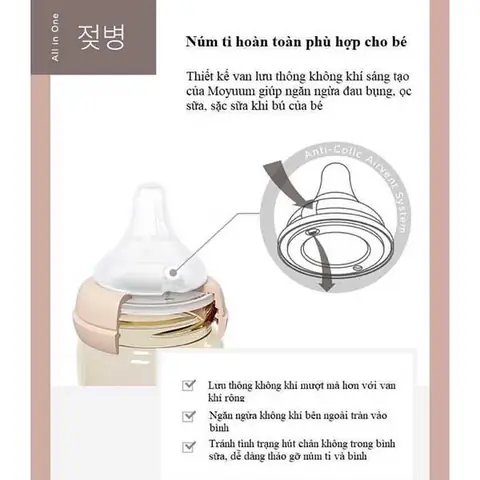 Bình Sữa Có Van Chống Sặc