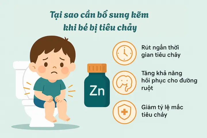 Bổ Sung Kẽm Cho Bé Tiêu Chảy