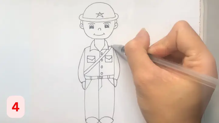 Bức Tranh Vẽ Chú Bộ Đội
