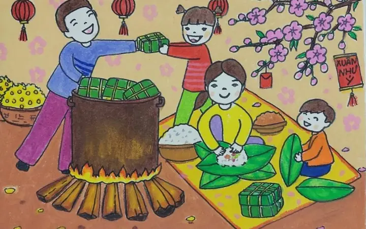 Bức Tranh Về Ngày Tết Và Mùa Xuân