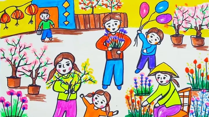 Bức Tranh Về Ngày Tết Và Mùa Xuân
