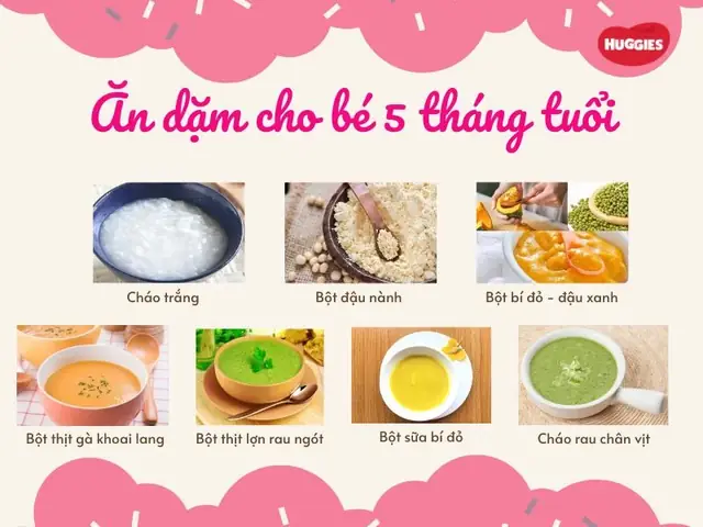 Các Bữa Ăn Dặm Cho Bé 5 Tháng Tuổi