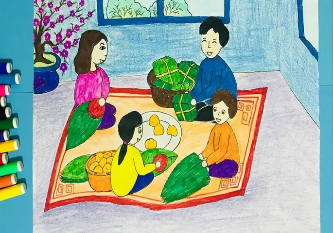 Các Bức Tranh Vẽ Về Ngày Tết