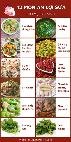Các Món Ăn Cho Phụ Nữ Mới Sinh