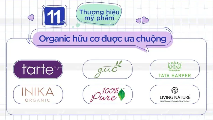 Các Thương Hiệu Mỹ Phẩm Hữu Cơ