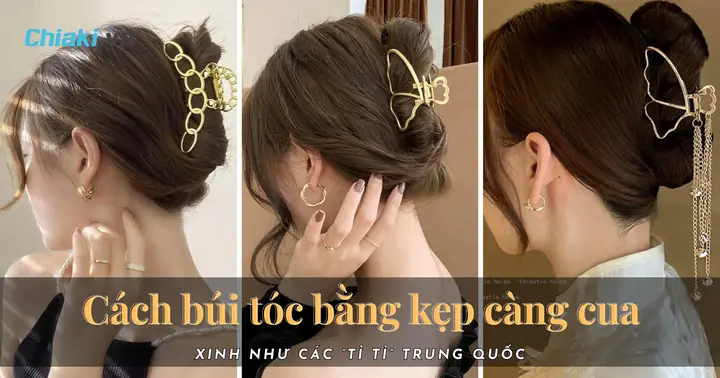 Cách Búi Tóc Bằng Kẹp Càng Cua Cho Tóc Dài