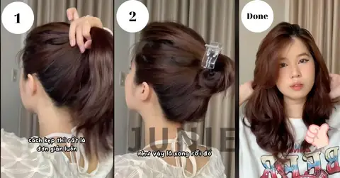 Cách Kẹp Càng Cua Cho Tóc Uốn Đuôi