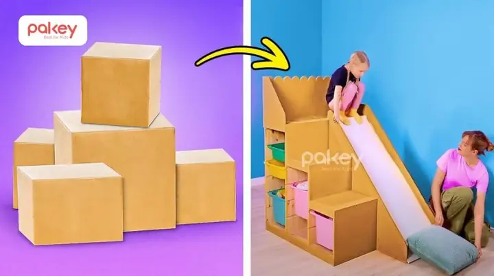 Cách Làm Cầu Trượt Cho Be Bằng Hộp Sữa