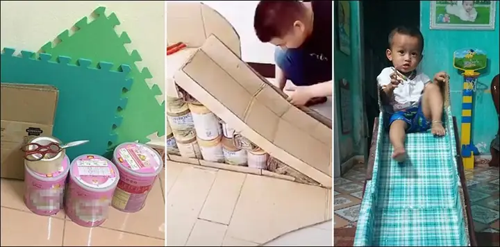 Cách Làm Cầu Trượt Cho Be Bằng Hộp Sữa