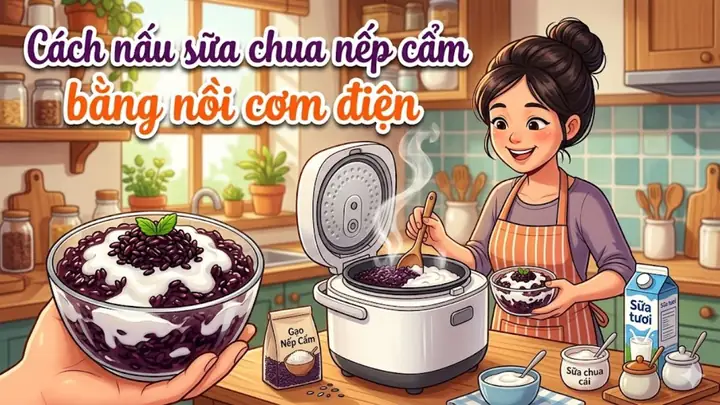 Cách Làm Sữa Chua Nếp Cẩm Bằng Nồi Cơm Điện