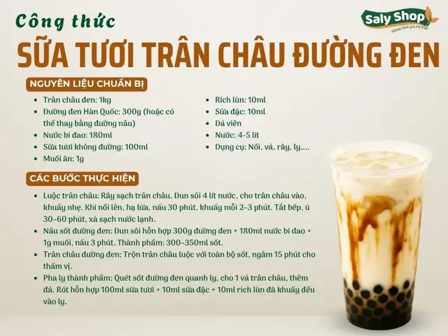 Cách Làm Trà Sữa Trân Châu Bằng Sữa Tươi