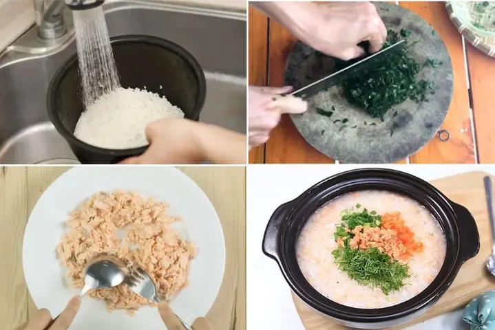Cách Nấu Cháo Cá Hồi Rau Ngót Cho Bé