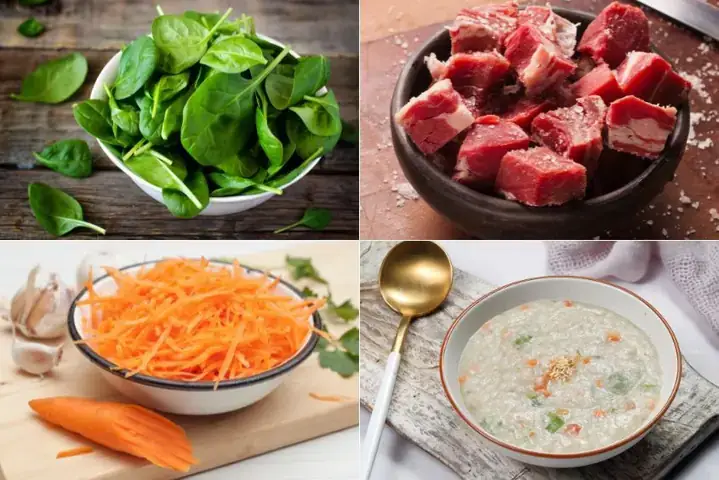Cách Nấu Cháo Thịt Bò Với Cải Bó Xôi