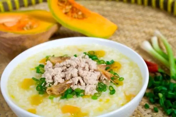 Cách Nấu Cháo Thịt Heo Bí Đỏ