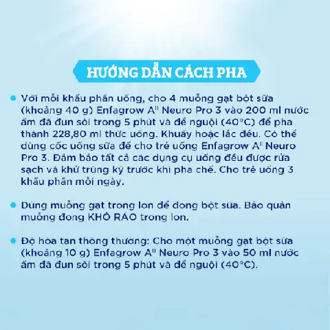 Cách Pha Sữa Enfagrow A 3