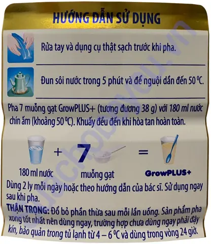 Cách Pha Sữa Grow Plus Của Nutifood
