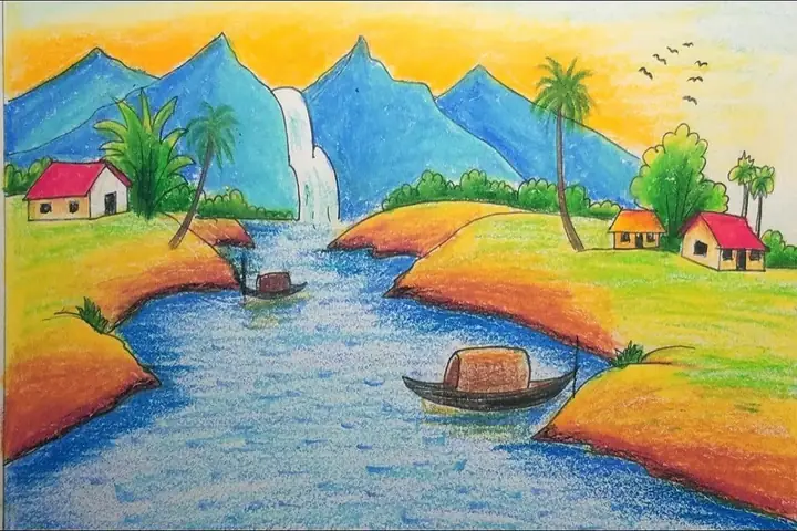 Cách Vẽ Bức Tranh Phong Cảnh Quê Hương