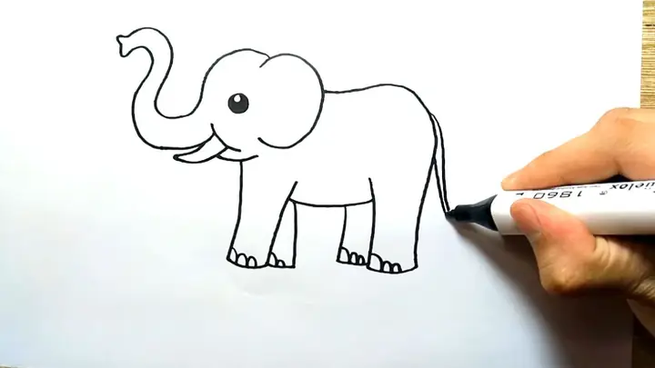 Cách Vẽ Con Voi Cho Bé