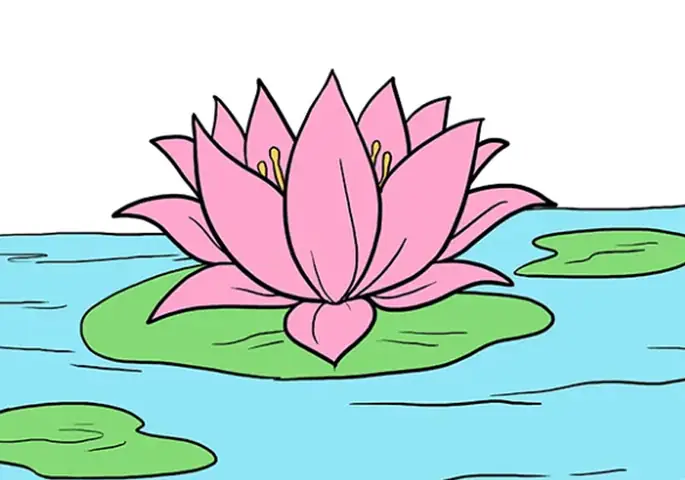 Cách Vẽ Hồ Sen Đơn Giản