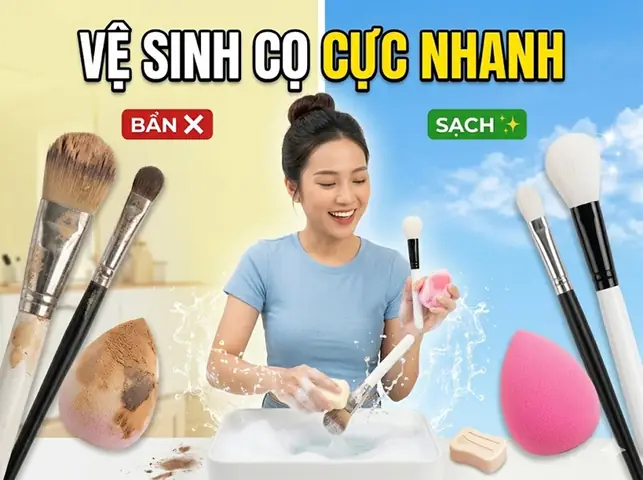 Cách Vệ Sinh Cọ Và Mút Trang Điểm