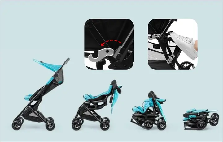 Cách Xếp Xe Đẩy Em Bé Seebaby
