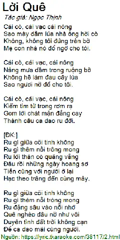 Cái Cò Cái Vạc Cái Nông Lời