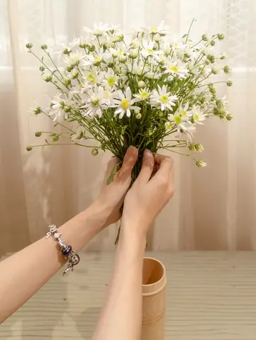 Cắm Cúc Họa Mi Bình Cao