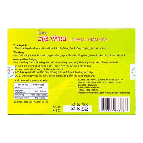 Cao Chè Vằng Lợi Sữa Giảm Cân Lava