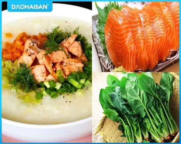 Cháo Cá Hồi Cải Bó Xôi Cho Bé