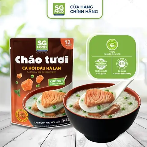 Cháo Cá Hồi Đậu Hà Lan
