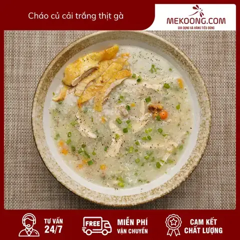 Cháo Củ Cải Trắng Thịt Gà