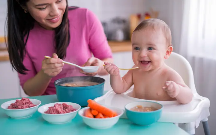 Cháo Thịt Bò Cho Bé Ăn Dặm 7 Tháng Tuổi