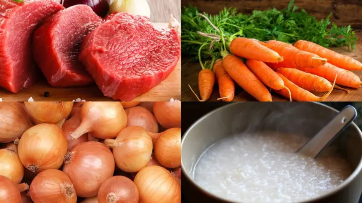 Cháo Thịt Bò Hành Tây Cho Bé Ăn Dặm
