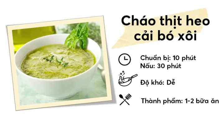 Cháo Thịt Heo Cải Bó Xôi