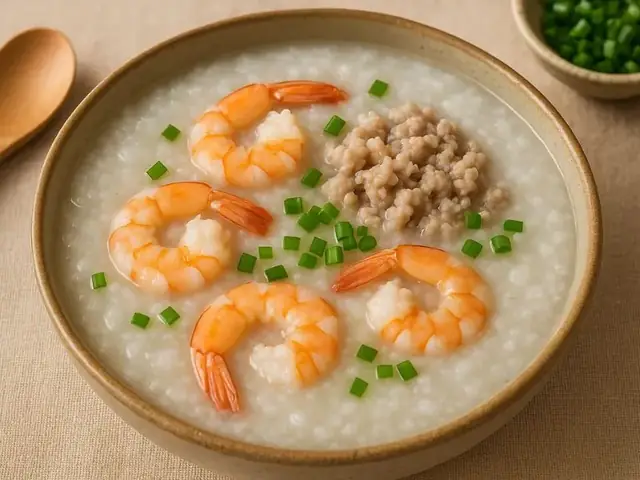 Cháo Tôm Thịt Heo Cho Bé