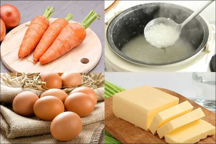 Cháo Trứng Gà Cà Rốt Phô Mai