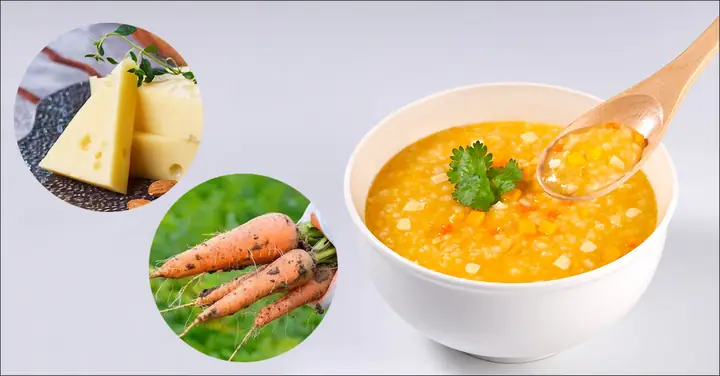 Cháo Trứng Gà Cà Rốt Phô Mai