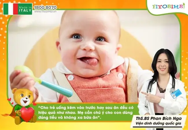 Cho Trẻ Uống Kẽm Trước Hay Sau Khi Ăn