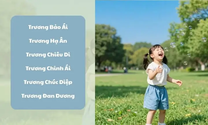Con Gái Họ Trương Nên Đặt Tên Gì